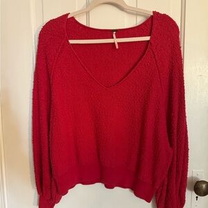 Free people red sweater